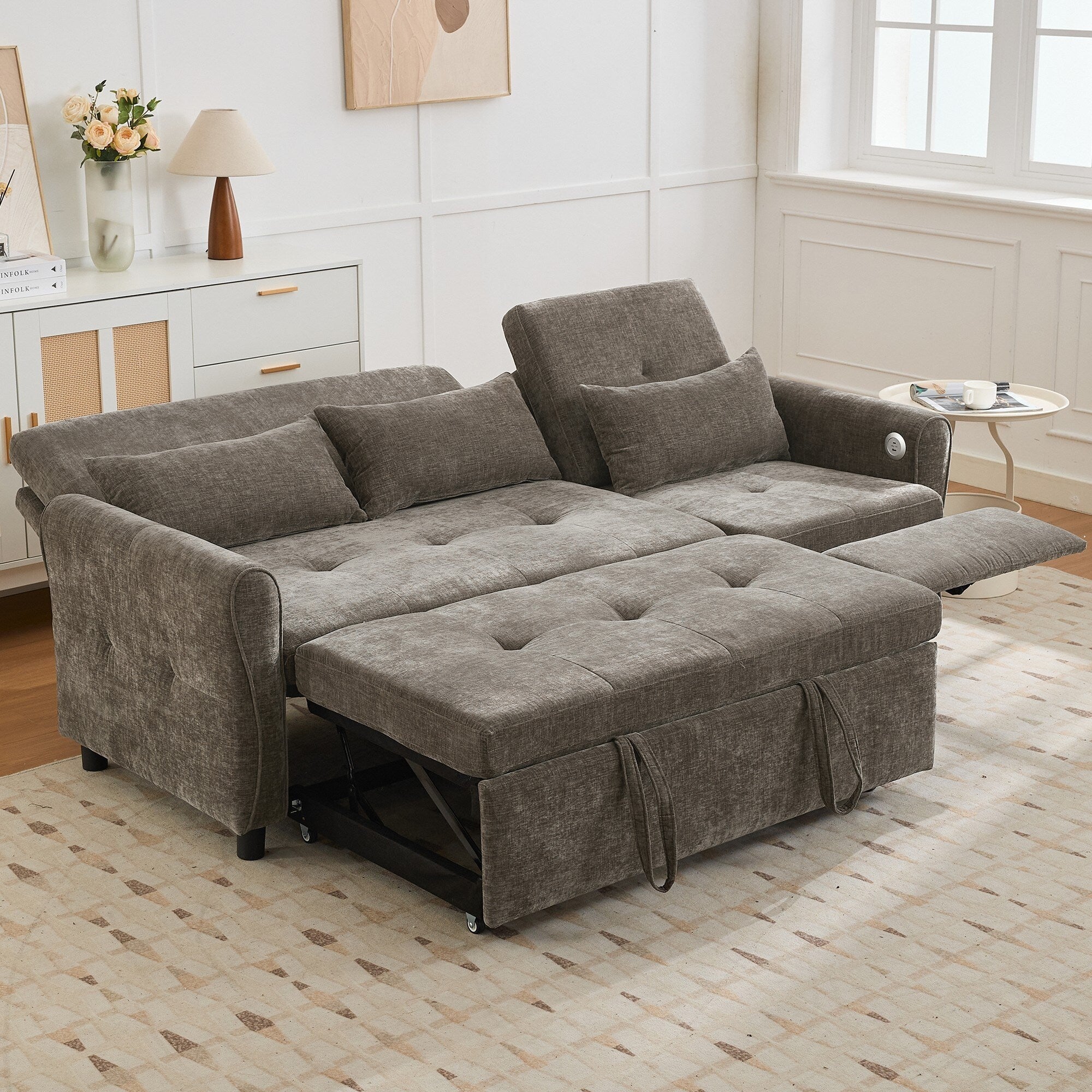 Canapé 2 en 1 avec lit gigogne et fauteuil inclinable réversible par Harper&Bright Designs