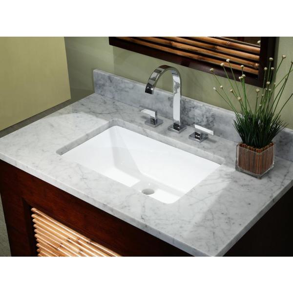 Lavabo de salle de bain rectangulaire en céramique et porcelaine de style européen de 20-3/4 pouces sous plan