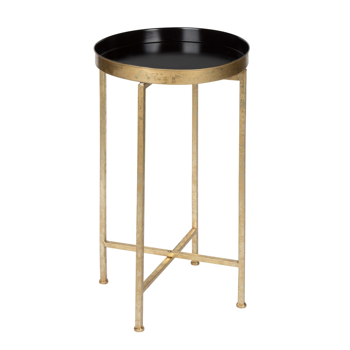 Table d'appoint ronde pliable en métal Kate and Laurel Celia - 14 x 14 x 26