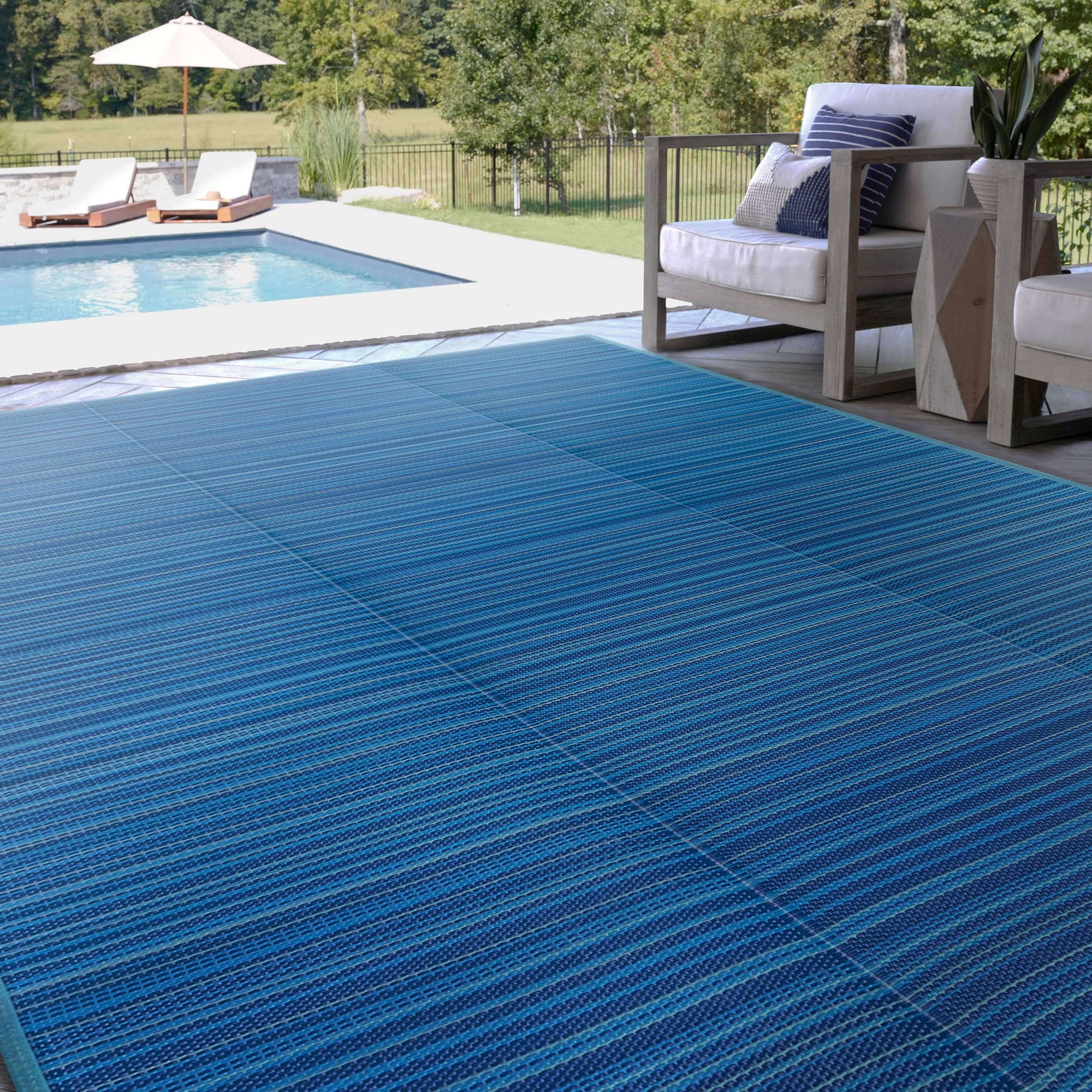 Tapis d'intérieur et d'extérieur à rayures de plage Lalune