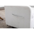 022-Fauteuil à bascule pivotant en lin avec poche