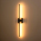 Applique murale linéaire moderne à 1 ampoule, noire, dorée et nickel, à LED, à intensité variable, pour salle de bain