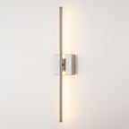 Applique murale linéaire moderne à 1 ampoule, noire, dorée et nickel, à LED, à intensité variable, pour salle de bain
