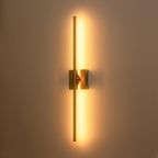 Applique murale linéaire moderne à 1 ampoule, noire, dorée et nickel, à LED, à intensité variable, pour salle de bain