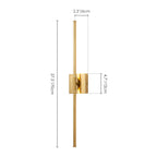Applique murale linéaire moderne à 1 ampoule, noire, dorée et nickel, à LED, à intensité variable, pour salle de bain