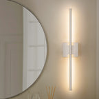 Applique murale linéaire moderne à 1 ampoule, noire, dorée et nickel, à LED, à intensité variable, pour salle de bain