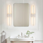 Applique murale linéaire moderne à 1 ampoule, noire, dorée et nickel, à LED, à intensité variable, pour salle de bain