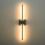 Applique murale linéaire moderne à 1 ampoule, noire, dorée et nickel, à LED, à intensité variable, pour salle de bain