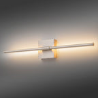 Applique murale linéaire moderne à 1 ampoule, noire, dorée et nickel, à LED, à intensité variable, pour salle de bain