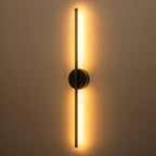 Applique murale linéaire moderne à 1 ampoule, noire, dorée et nickel, à LED, à intensité variable, pour salle de bain