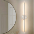 Applique murale linéaire moderne à 1 ampoule, noire, dorée et nickel, à LED, à intensité variable, pour salle de bain
