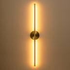 Applique murale linéaire moderne à 1 ampoule, noire, dorée et nickel, à LED, à intensité variable, pour salle de bain