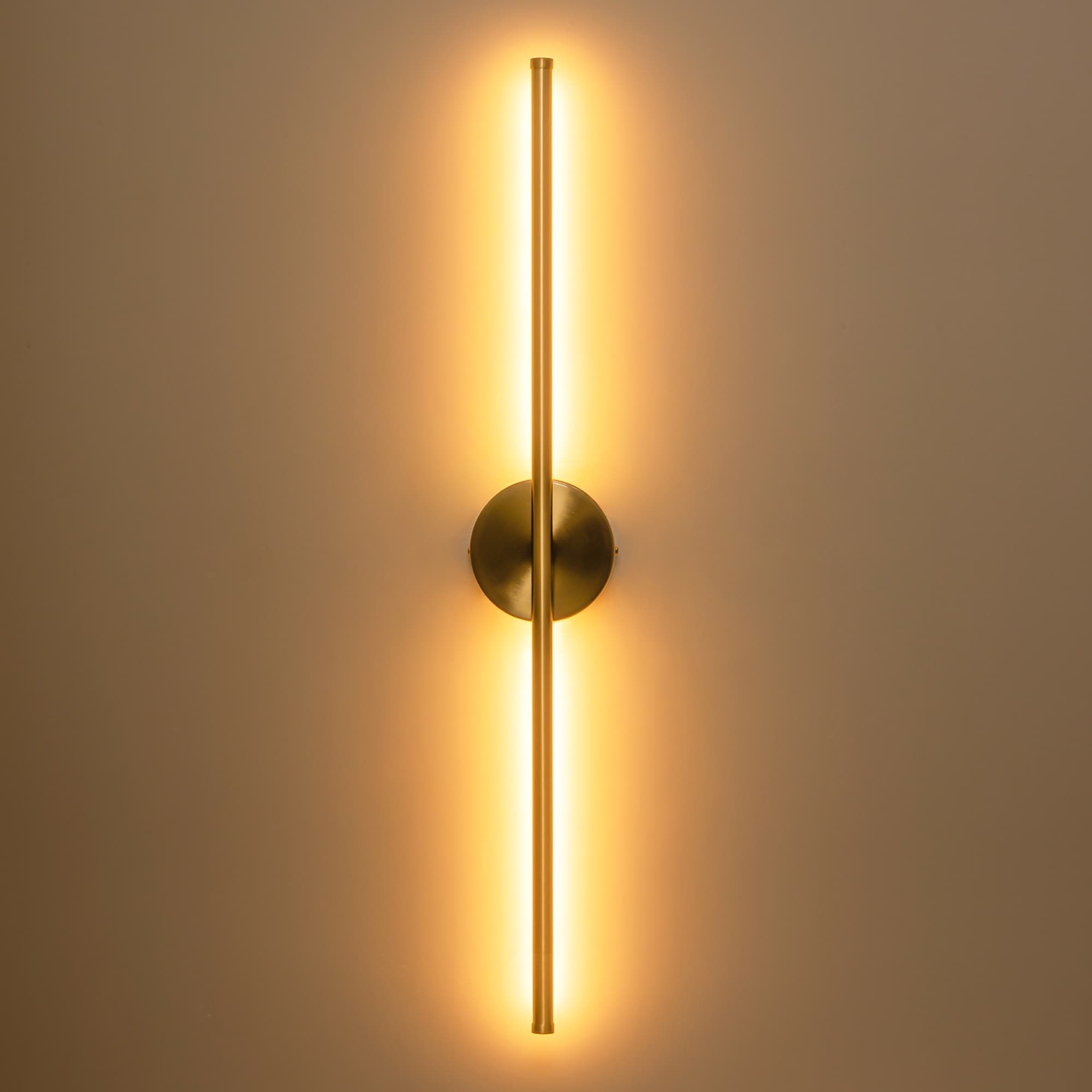 Applique murale linéaire moderne à 1 ampoule, noire, dorée et nickel, à LED, à intensité variable, pour salle de bain