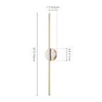 Applique murale linéaire moderne à 1 ampoule, noire, dorée et nickel, à LED, à intensité variable, pour salle de bain