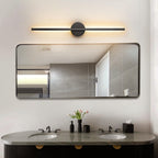 Applique murale linéaire moderne à 1 ampoule, noire, dorée et nickel, à LED, à intensité variable, pour salle de bain
