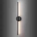 Applique murale linéaire moderne à 1 ampoule, noire, dorée et nickel, à LED, à intensité variable, pour salle de bain
