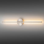 Applique murale linéaire moderne à 1 ampoule, noire, dorée et nickel, à LED, à intensité variable, pour salle de bain