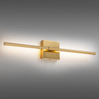 Applique murale linéaire moderne à 1 ampoule, noire, dorée et nickel, à LED, à intensité variable, pour salle de bain