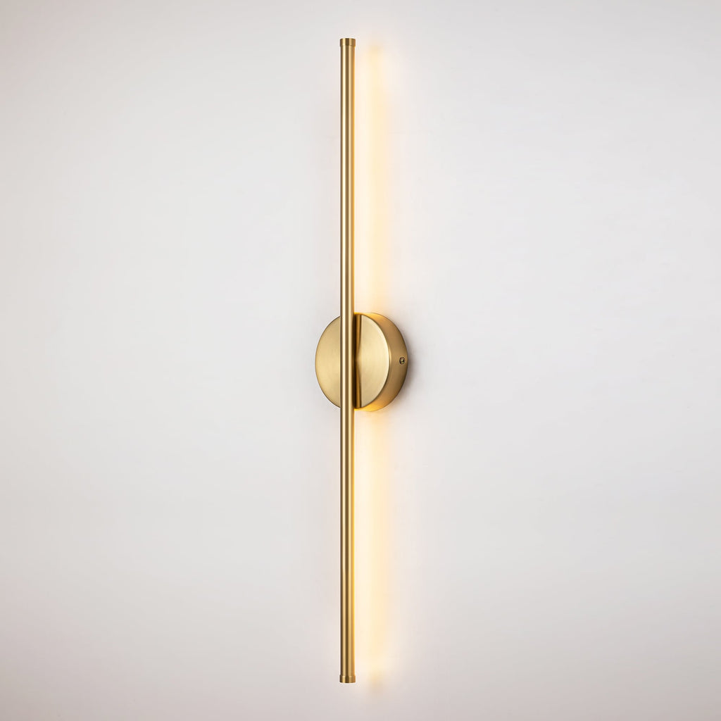 Applique murale linéaire moderne à 1 ampoule, noire, dorée et nickel, à LED, à intensité variable, pour salle de bain