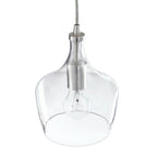 Suspension en verre transparent en forme de larme pour îlot de cuisine à 1 lumière (1 ou 3 packs au choix)