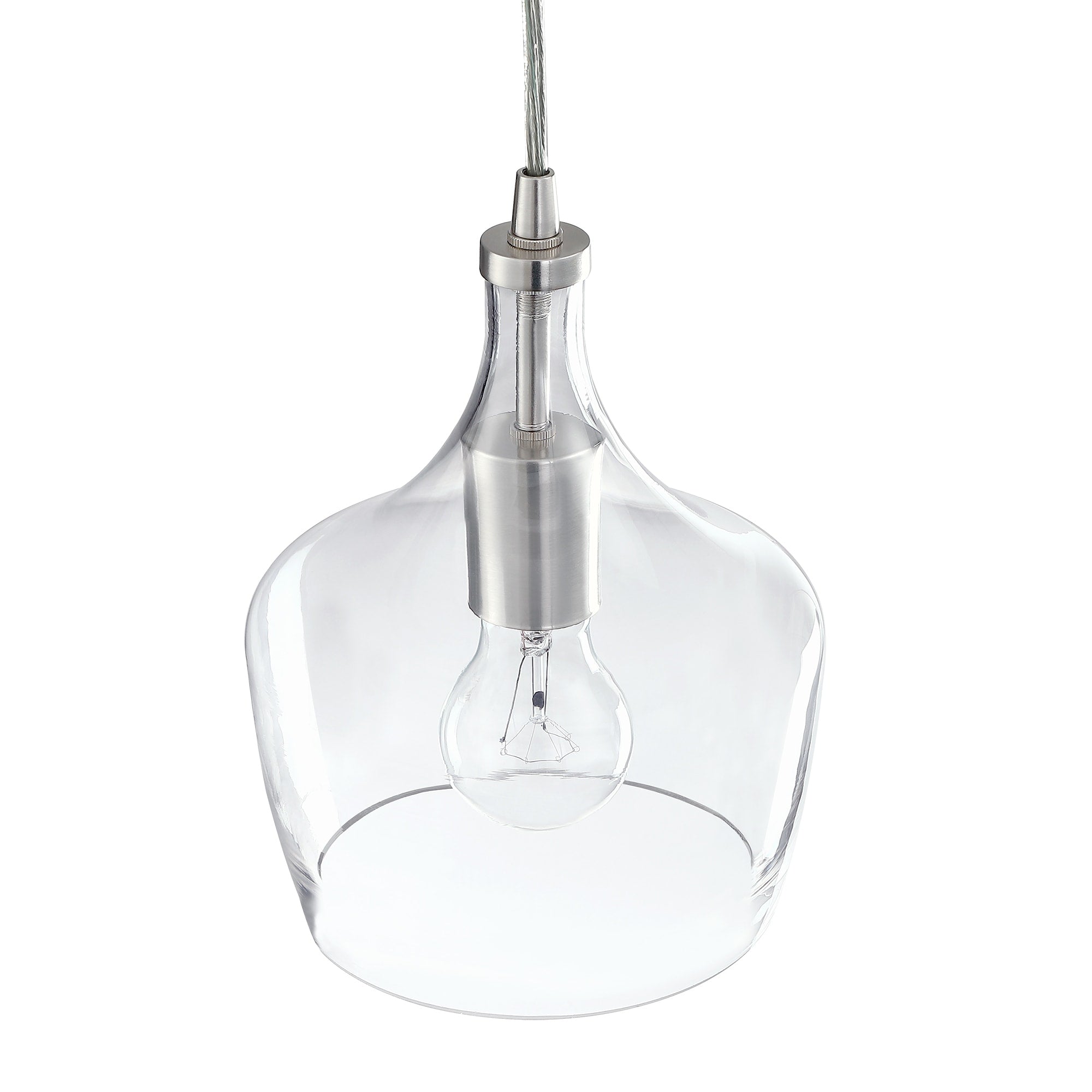 Suspension en verre transparent en forme de larme pour îlot de cuisine à 1 lumière (1 ou 3 packs au choix)