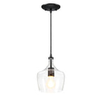 Suspension en verre transparent en forme de larme pour îlot de cuisine à 1 lumière (1 ou 3 packs au choix)