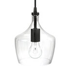 Suspension en verre transparent en forme de larme pour îlot de cuisine à 1 lumière (1 ou 3 packs au choix)