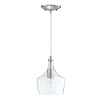 Suspension en verre transparent en forme de larme pour îlot de cuisine à 1 lumière (1 ou 3 packs au choix)