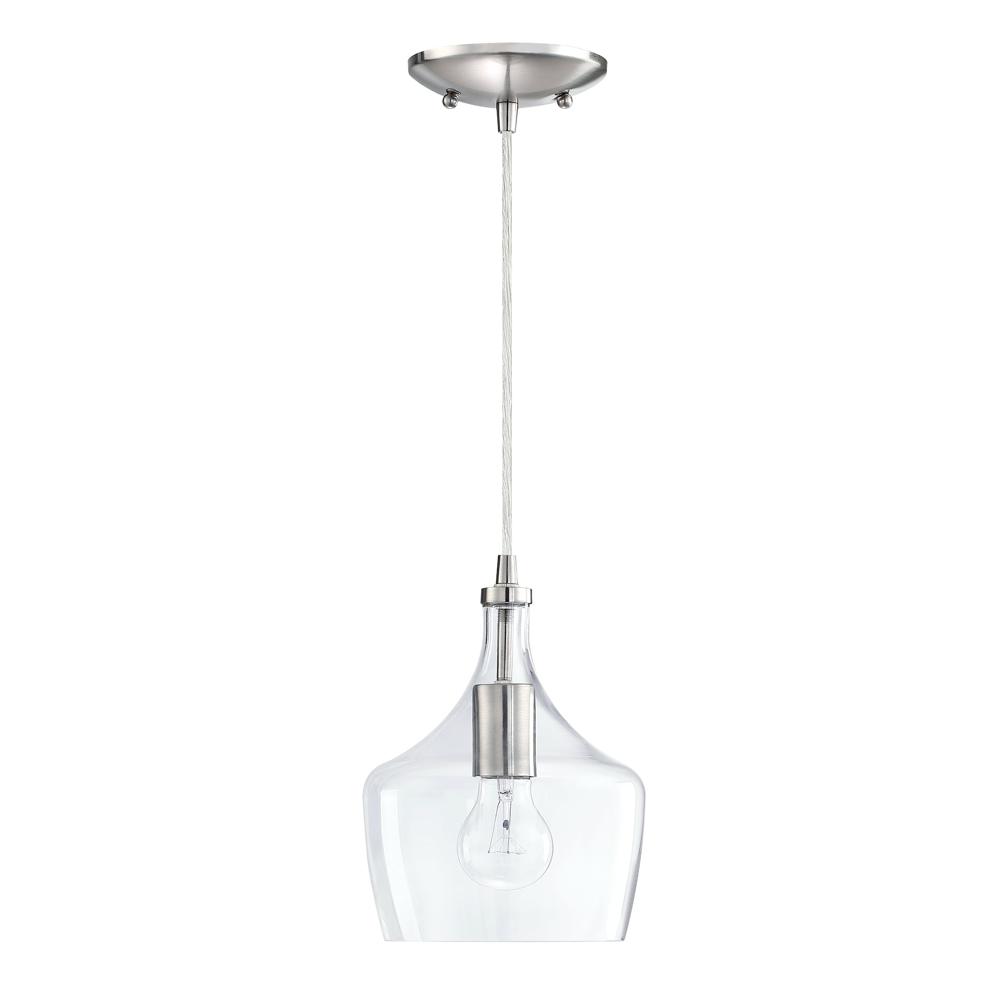 Suspension en verre transparent en forme de larme pour îlot de cuisine à 1 lumière (1 ou 3 packs au choix)