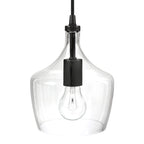 Suspension en verre transparent en forme de larme pour îlot de cuisine à 1 lumière (1 ou 3 packs au choix)