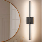 Applique murale de salle de bain à 1 lumière, linéaire et moderne, à intensité variable, à DEL intégrée, de 23,6 po