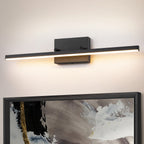 Applique murale LED intégrée rotative et linéaire noire moderne à 1 ampoule, à intensité variable et à changement de couleur