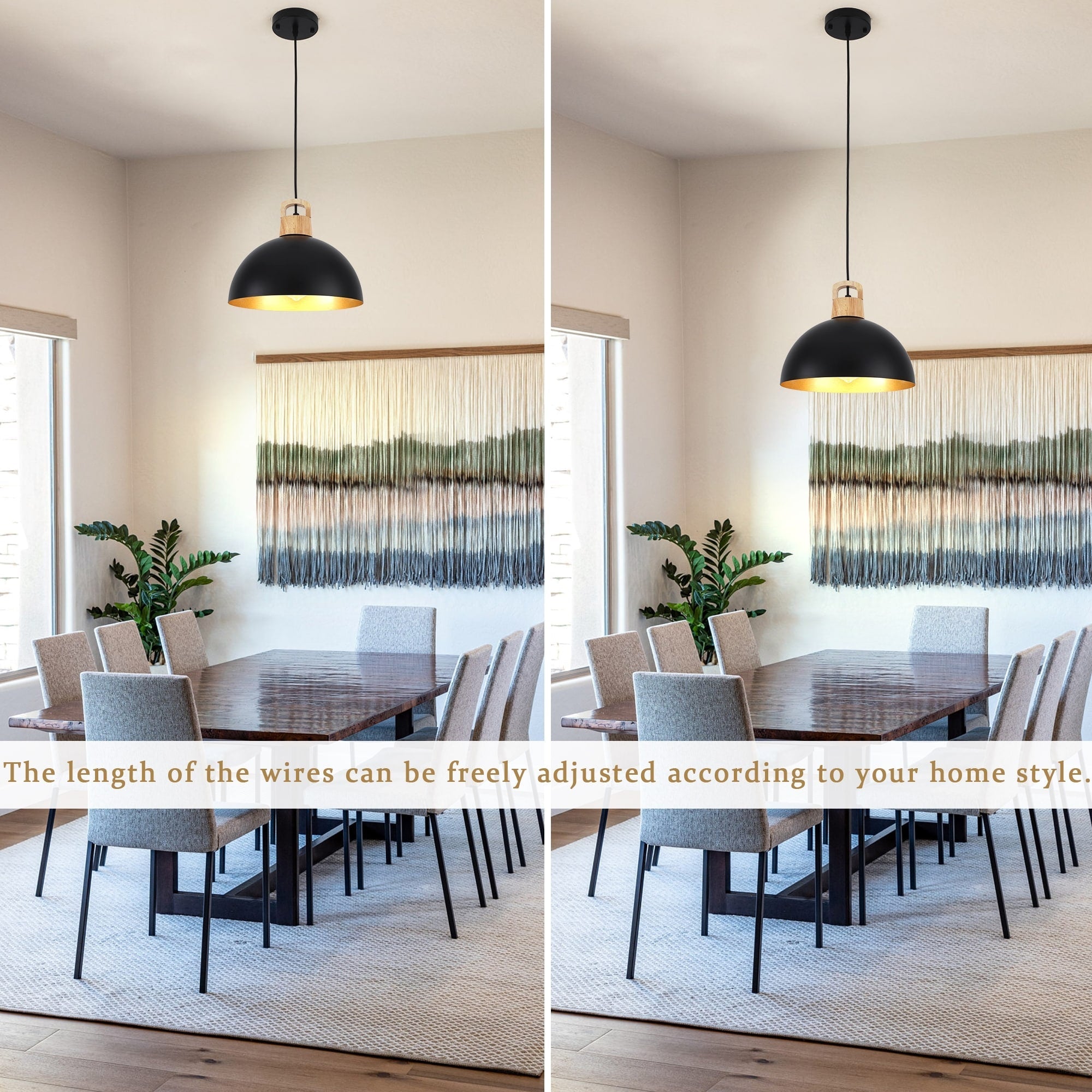 Luminaire suspendu moderne à 1 lumière avec interrupteur pour îlot de cuisine