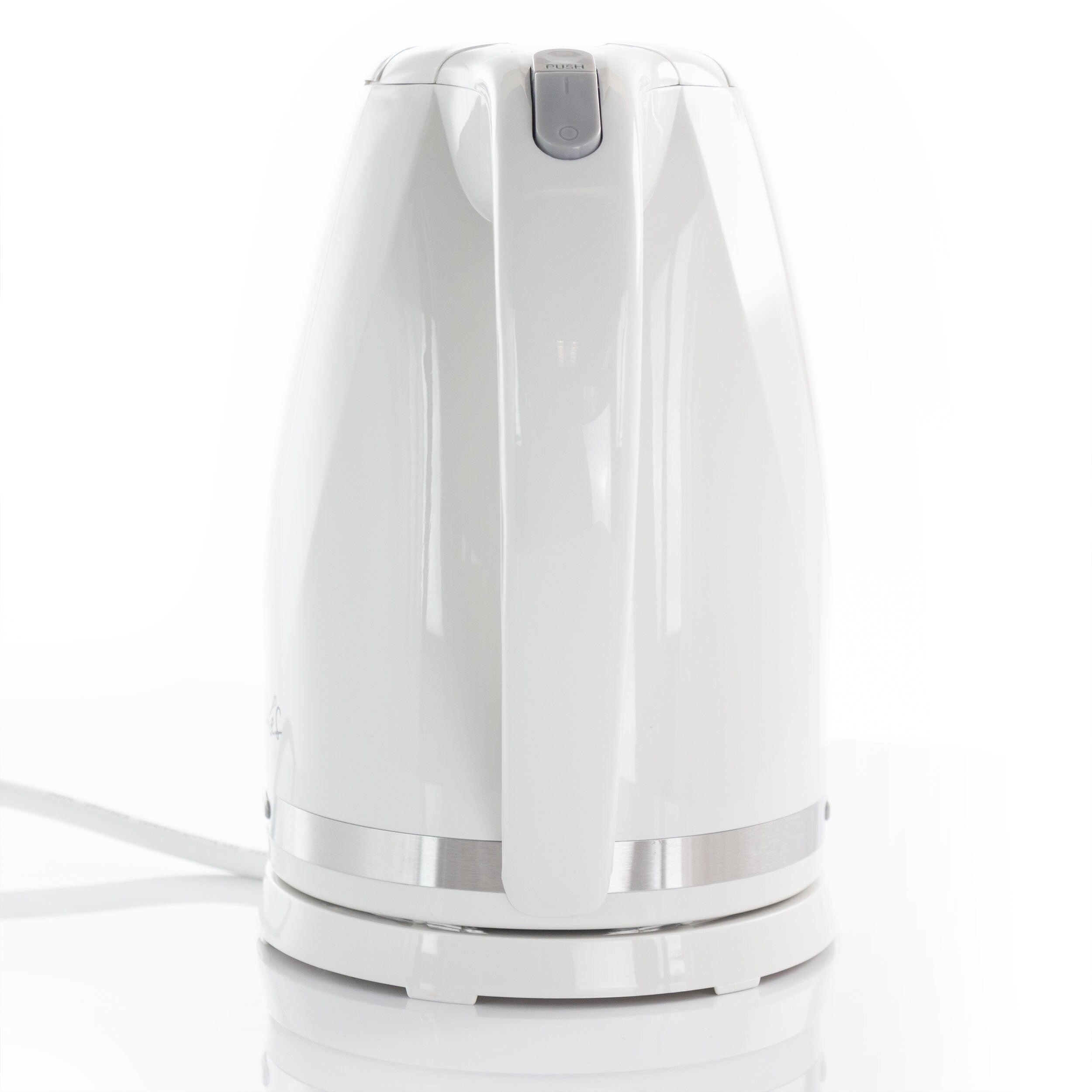 Bouilloire électrique sans fil à ébullition rapide de 1,7 L, blanche