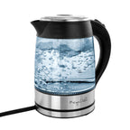 Bouilloire électrique sans fil à ébullition rapide de 1,8 L en verre argenté