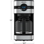 Cafetière numérique 10 tasses, acier inoxydable noir, infusion programmable, pause et service automatiques