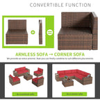 Ensemble de meubles de patio 10 pièces avec table et foyer