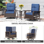 Ensemble de meubles de patio 10 pièces avec table et foyer