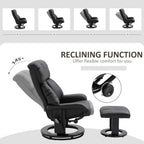 Fauteuil de massage à vibrations 10 points, pivotant et inclinable, en cuir PU, avec dossier réglable, repose-pieds et télécommande