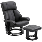 Fauteuil de massage à vibrations 10 points, pivotant et inclinable, en cuir PU, avec dossier réglable, repose-pieds et télécommande