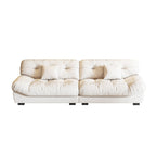 Canapé 3 places en cuir et plumes style milieu de siècle 102,4 - 110,2 x 31,9