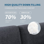 Canapé sectionnel en polyester 102,4 en forme de L avec repose-pieds réversible, coussins épais et pieds en plastique