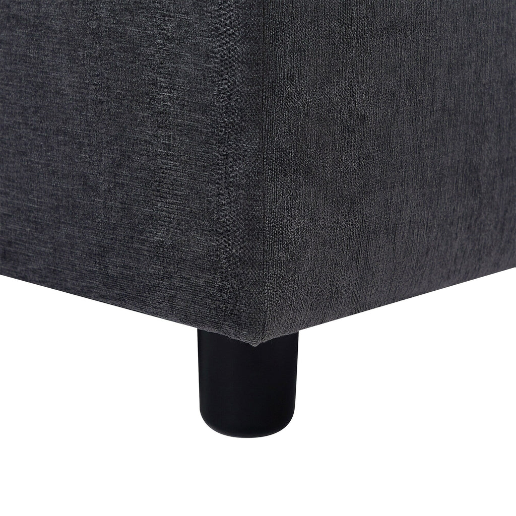 Canapé sectionnel en polyester 102,4 en forme de L avec repose-pieds réversible, coussins épais et pieds en plastique