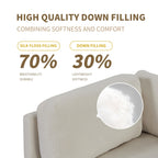 Canapé sectionnel en polyester 102,4 en forme de L avec repose-pieds réversible, coussins épais et pieds en plastique