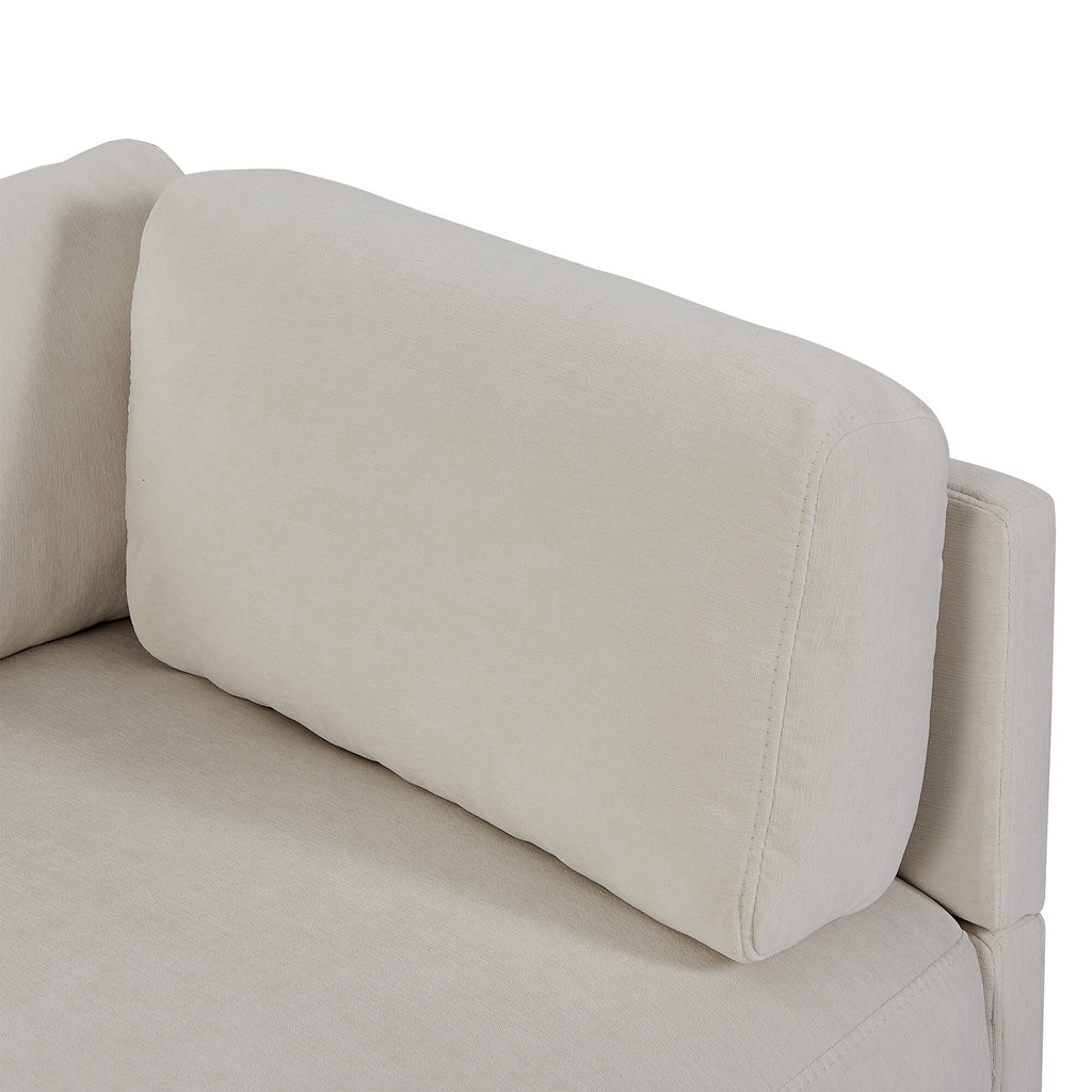 Canapé sectionnel en polyester 102,4 en forme de L avec repose-pieds réversible, coussins épais et pieds en plastique