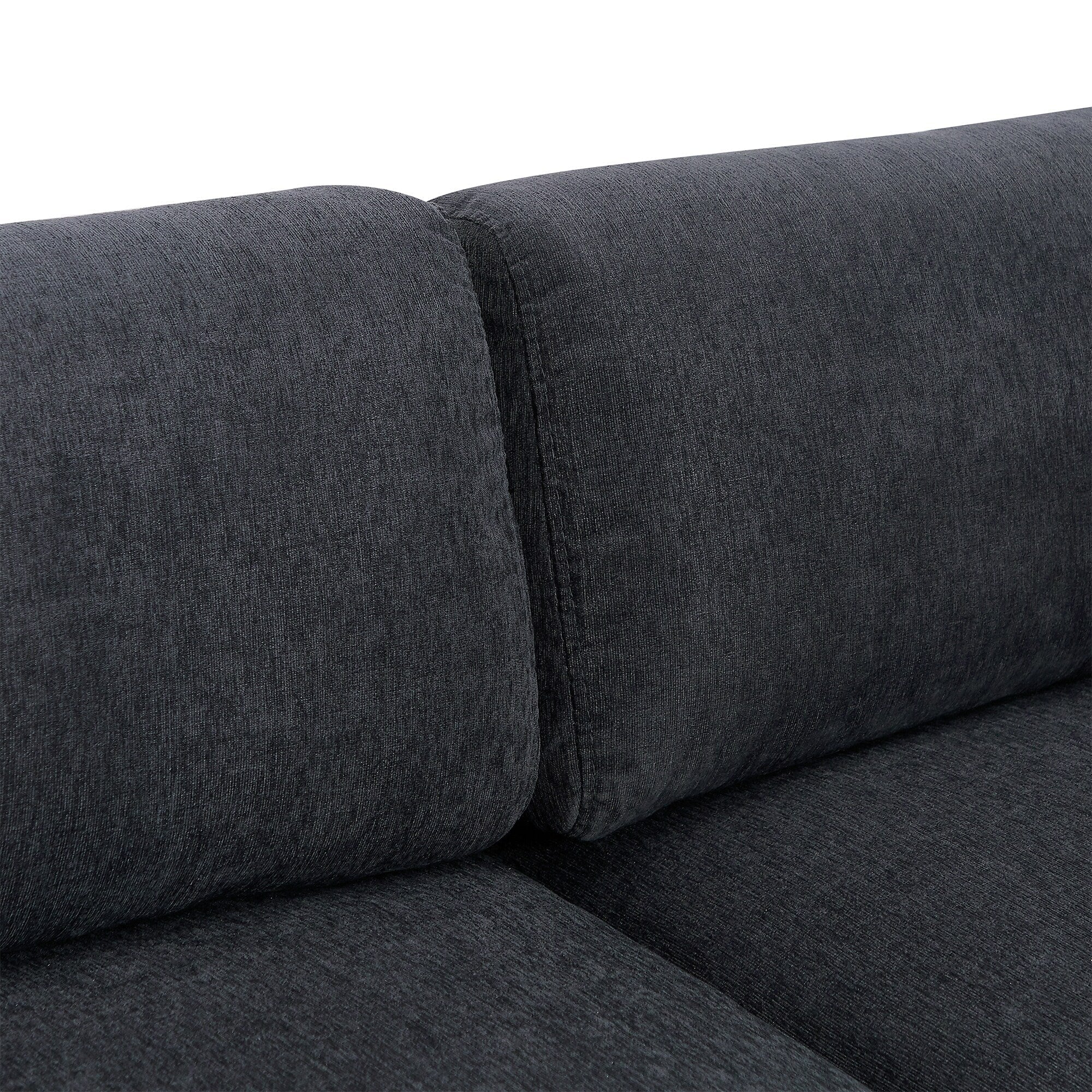 Canapé sectionnel en polyester en forme de L de 102,4 po avec repose-pieds réversible et pieds durables