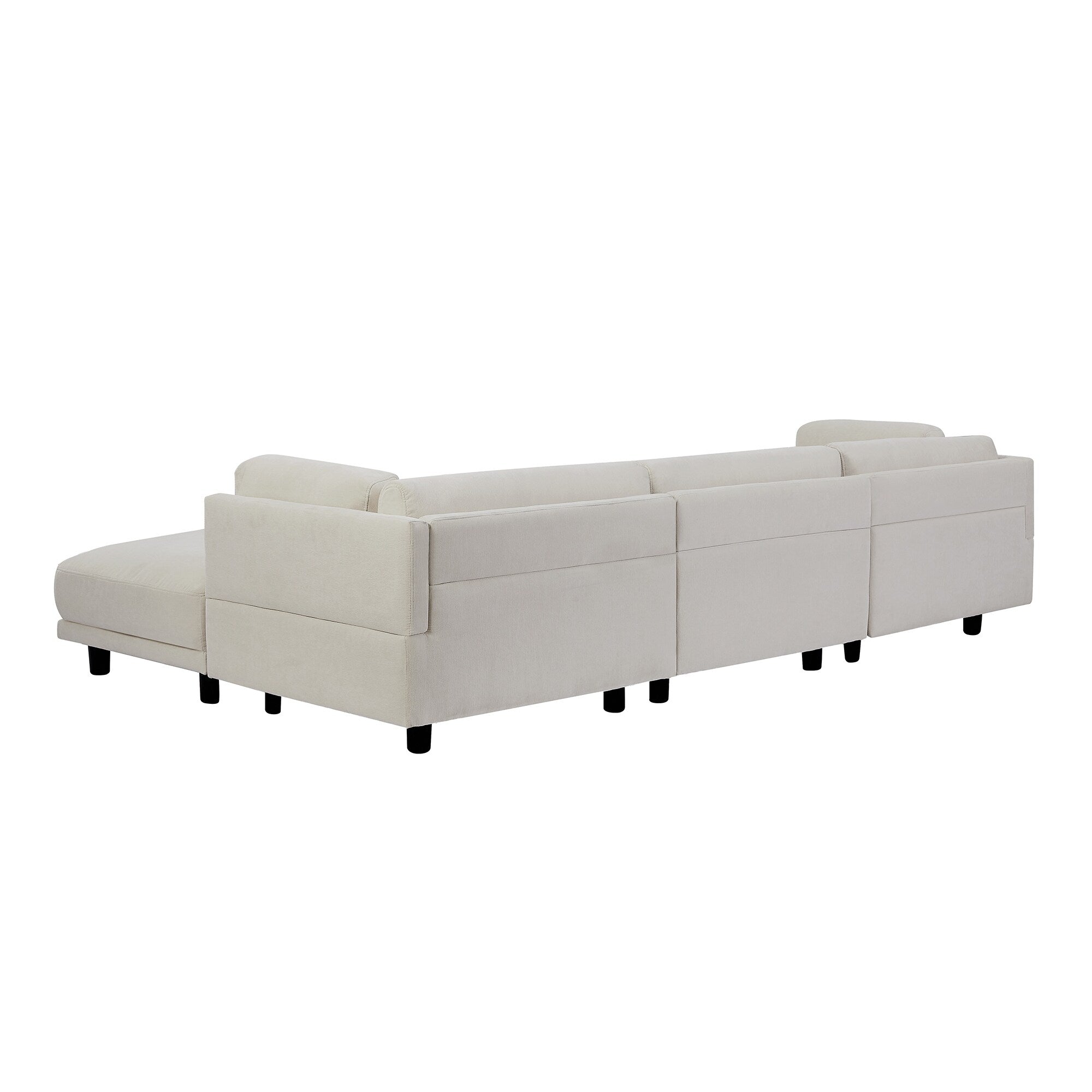 Canapé sectionnel en polyester en forme de L de 102,4 po avec repose-pieds réversible, coussins épais et pieds en plastique durable