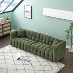 Canapé 4 places en velours Teddy de 102 pouces avec pieds en métal et coussins décoratifs, design multidirectionnel moderne pour le salon