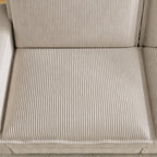 Canapé 4 places classique moderne en velours côtelé 103 - Assise profonde, avec 4 coussins pour le salon