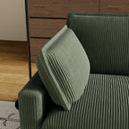 Canapé 4 places classique moderne en velours côtelé 103 - Assise profonde, avec 4 coussins pour le salon